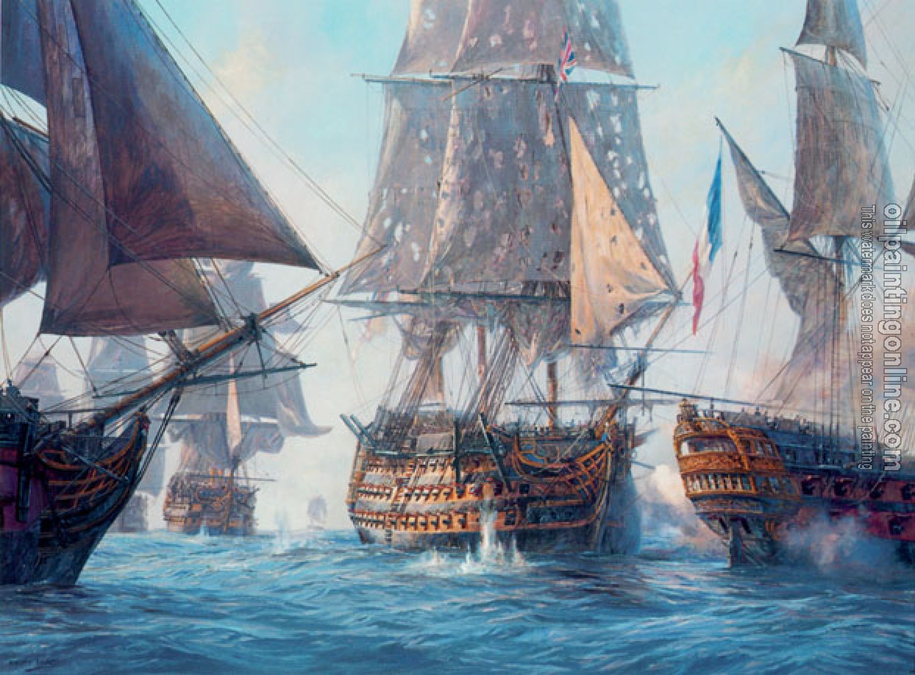 Hunt, Geoff - Victory breaks the enemy line, Trafalgar 21st October 1805